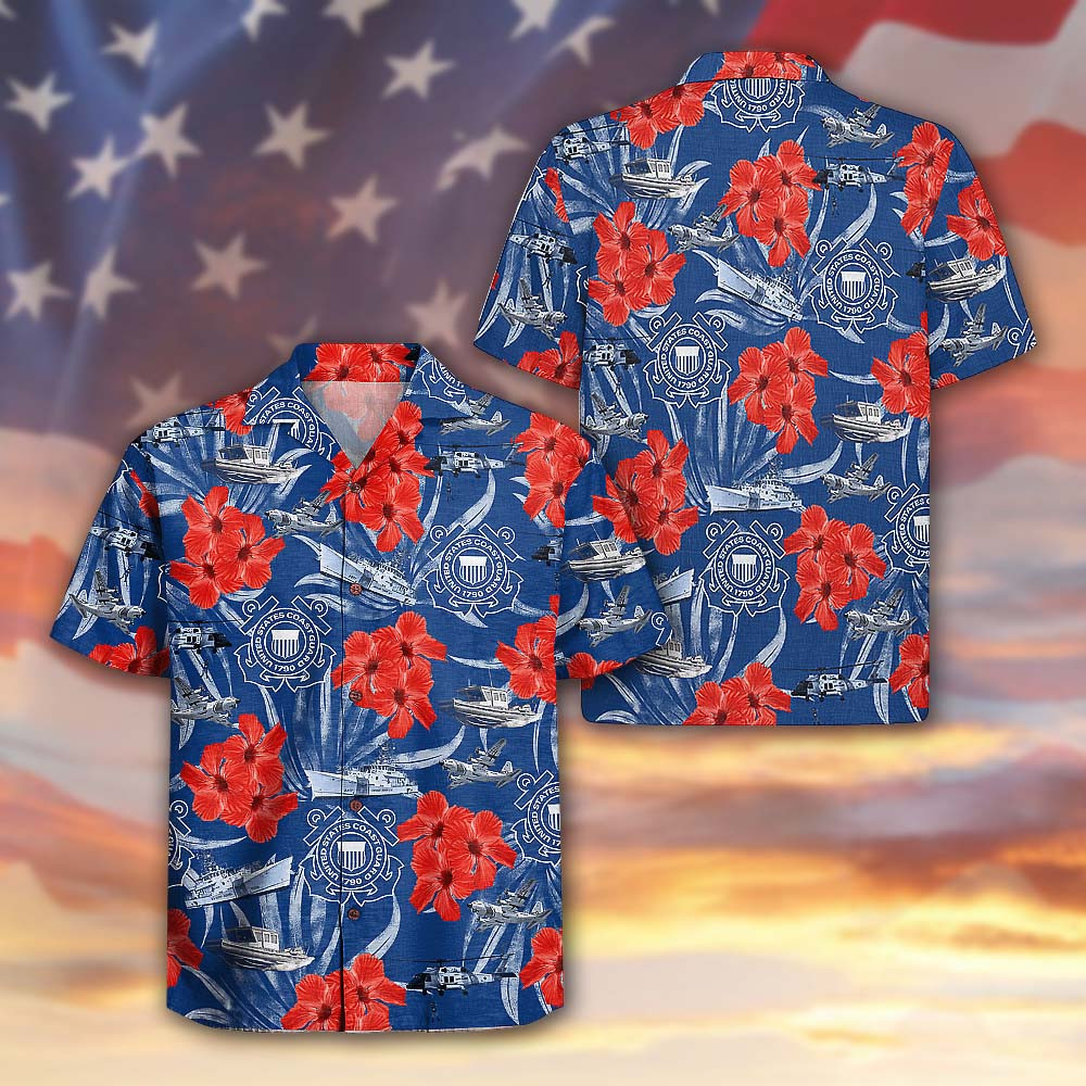 US Coast Guard 250th Anniversary Hawaiian Shirt Patriotic Veteran Day Gifts