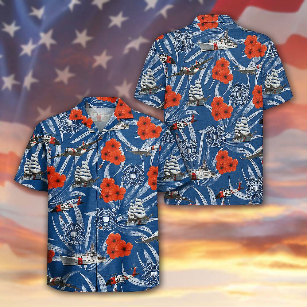 US Coast Guard 250th Years Of Service Hawaiian Shirt Patriotic Coast Guard Gift For Him