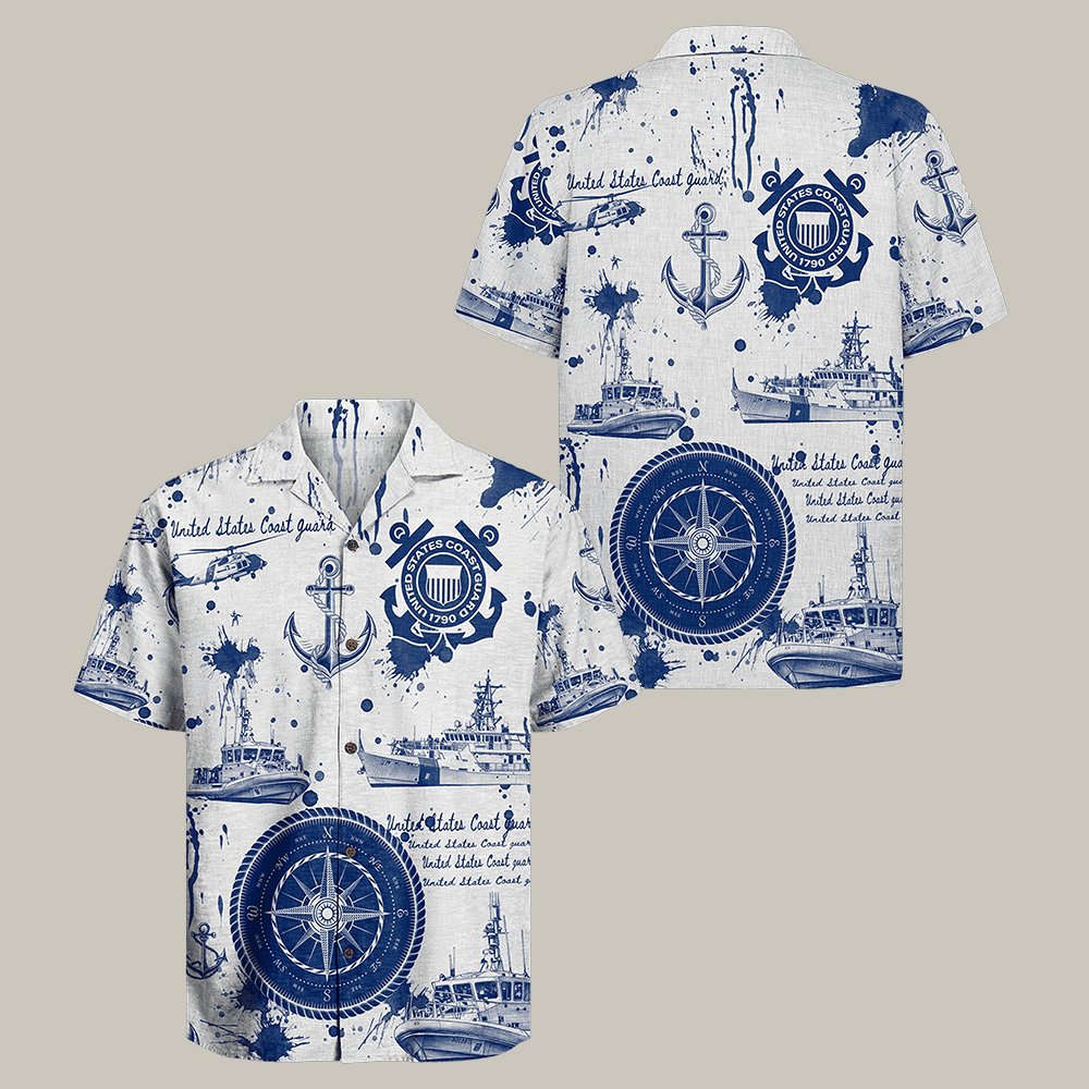 US Coast Guard Hawaiian Shirt Coast Guard Veteran 250th Anniversary Shirt Veteran Support Gift