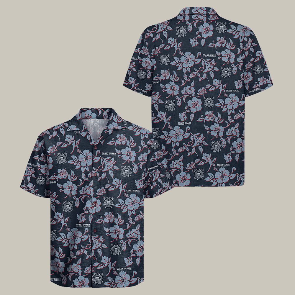US Coast Guard Hawaiian Shirt Patriotic Coast Guard Clothes Unique Veteran Gift Idea