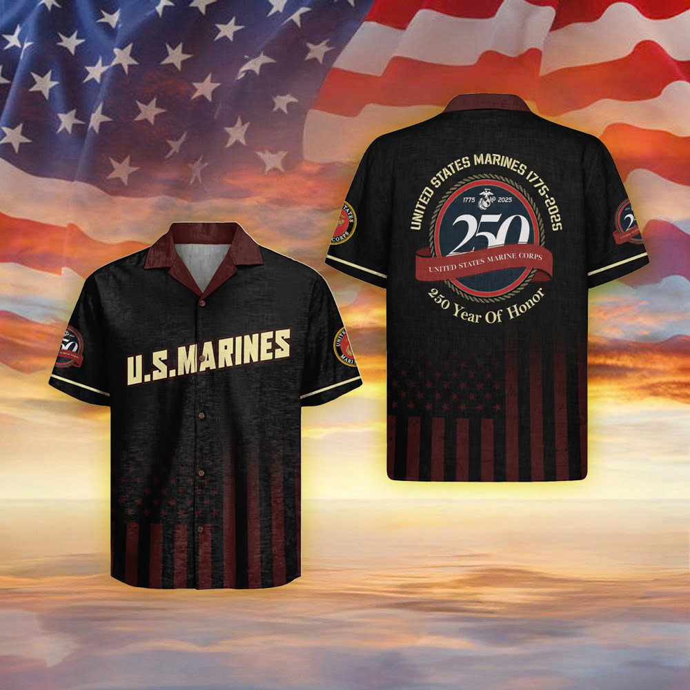 US Marine 250 Years Of Honor Hawaiian Shirt 1775 2026 Semper Fi Shirt US Marine Corps Gifts