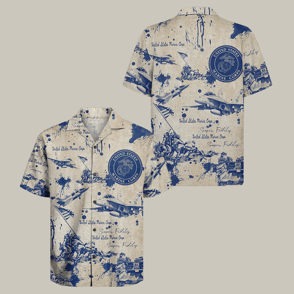 US Marine 250th Years Of Service Hawaiian Shirt Marine Veterans Clothes Patriotic Gift