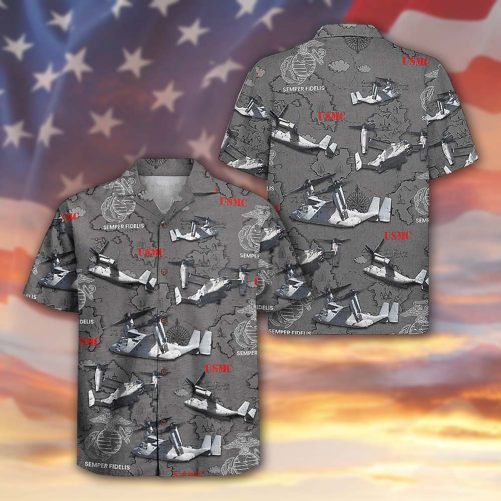 US Marine Corps 250th Birthday Hawaiian Shirt Patriotic Marine Veteran Day Gift