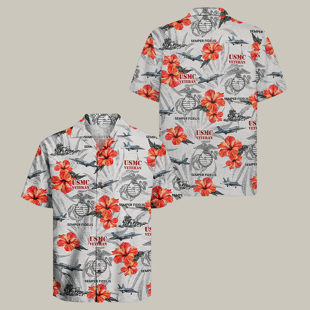 US Marine Corps Veteran 250th Years Of Service Hawaiian Shirt Semper Fi Shirt USMC Gift Idea