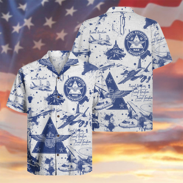 US Naval Aviation Enterprise Hawaiian Shirt NAE Apparel Presents For Patriot