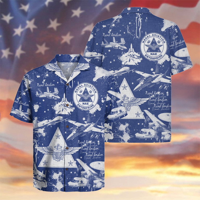US Naval Aviation Enterprise Hawaiian Shirt NAE Merch Patriotic Gifts For Dad