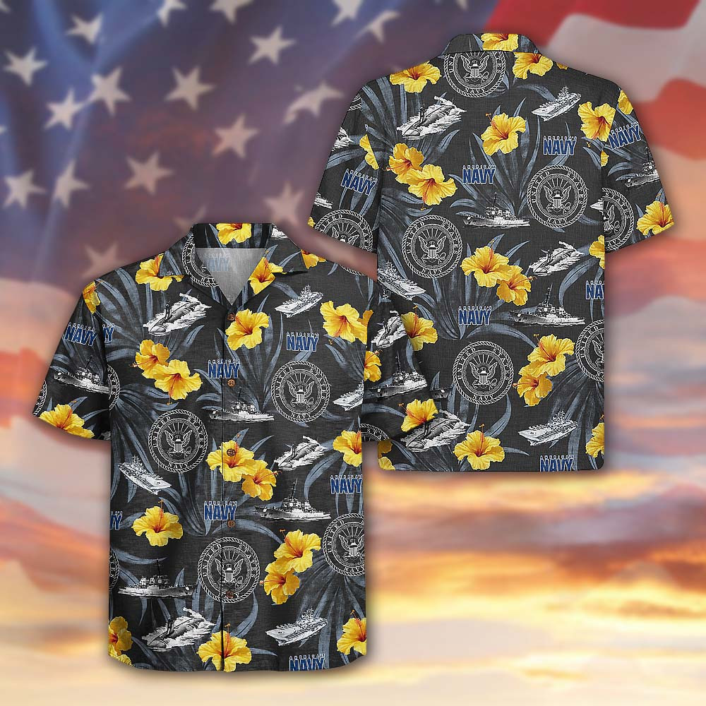 US Navy 250th Anniversary Hawaiian Shirt Naval Veteran Tropical Aloha Gift For Veterans