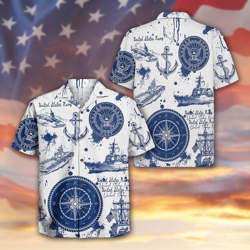 US Navy 250th Years Of Service Hawaiian Shirt 1775 2026 Navy Veteran Day Gift