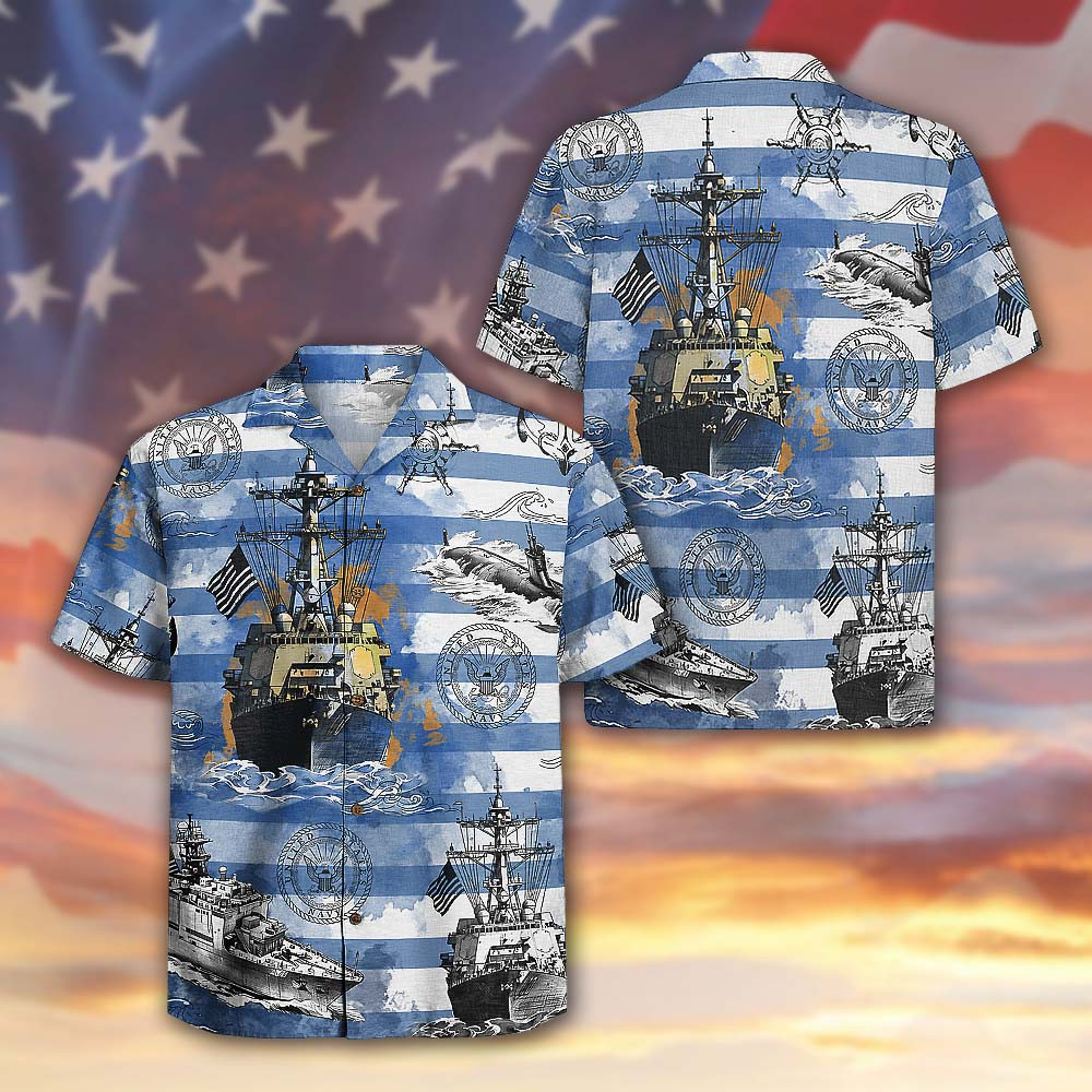 US Navy 250th Years Of Service Hawaiian Shirt 1775 2026 Navy Veteran Gift