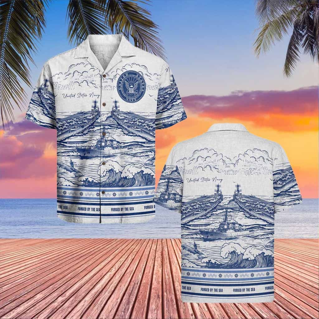 US Navy 250th Years Of Service Hawaiian Shirt Best Veterans Day Gifts For Army Men