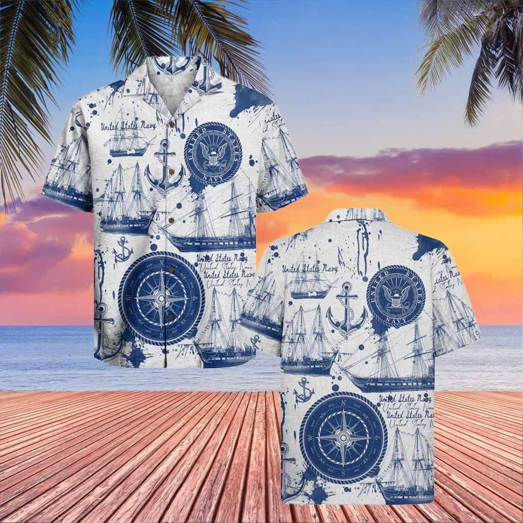US Navy 250th Years Of Service Hawaiian Shirt Patriotic Apparel For Veterans