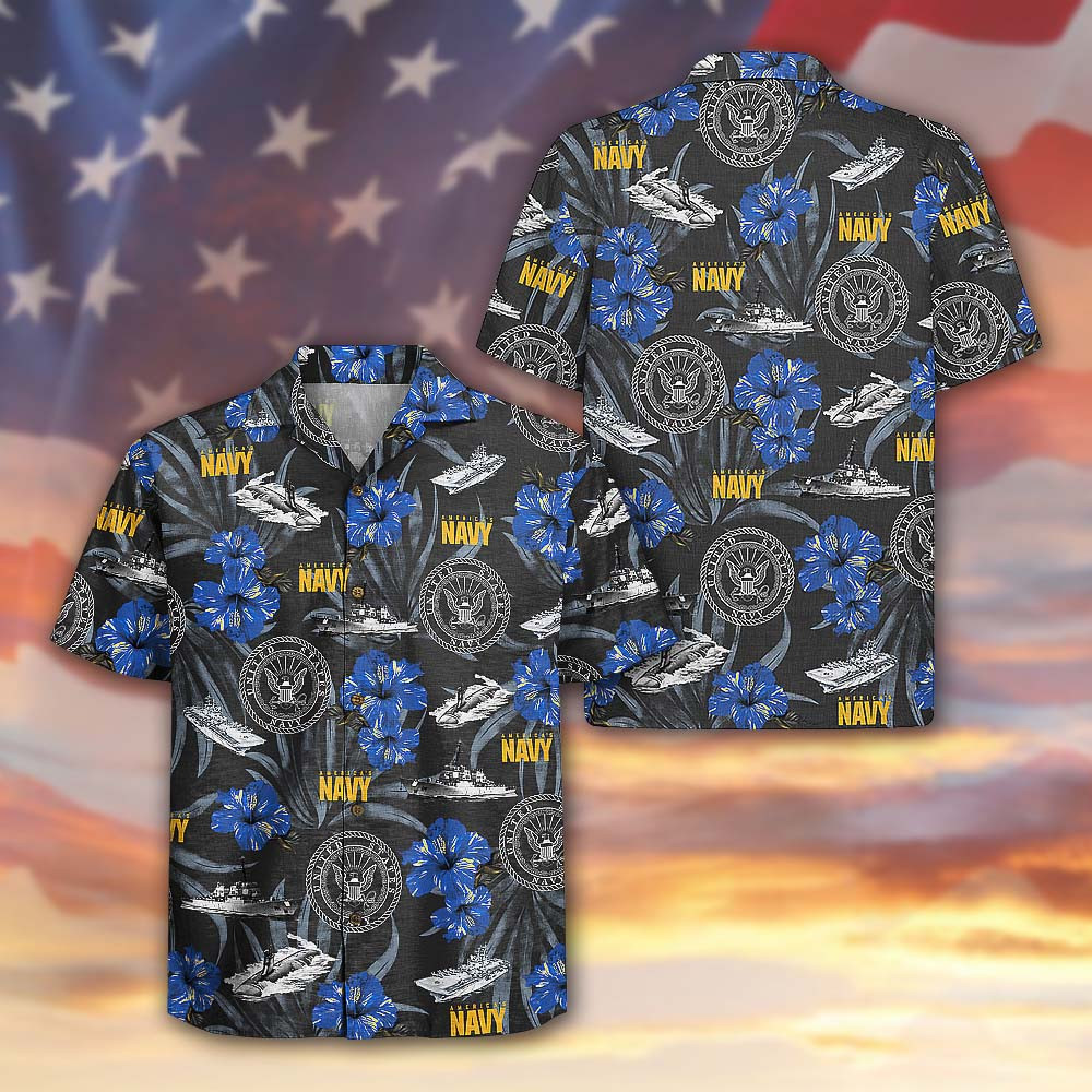 US Navy 250th Years Of Service Hawaiian Shirt Patriotic Navy Veteran Day Merch Gift