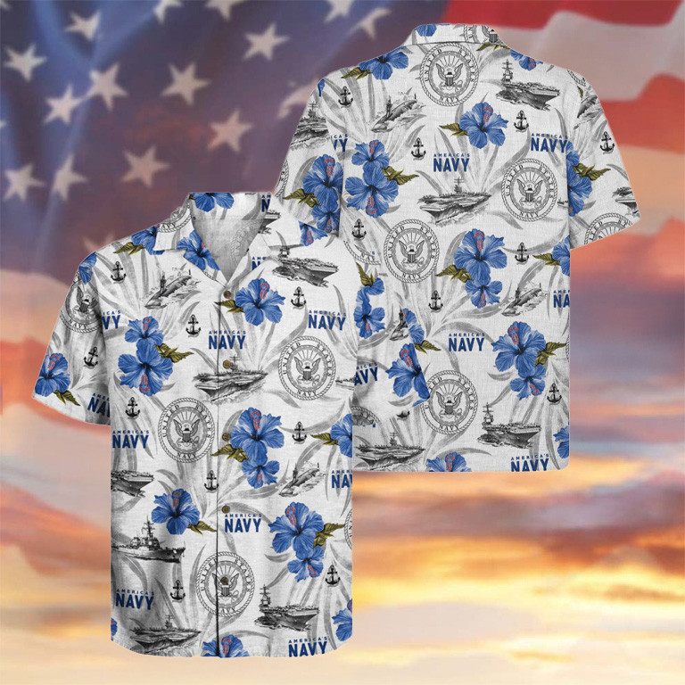US Navy 250th Years Of Service Hawaiian Shirt Tropical Apparel Gifts For Navy Veterans