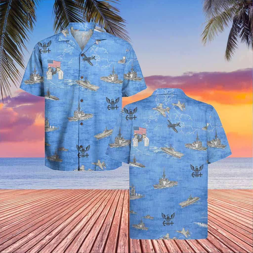 US Navy Hawaiian Shirt Aloha Shirt Veterans Day Best Gifts For Veterans
