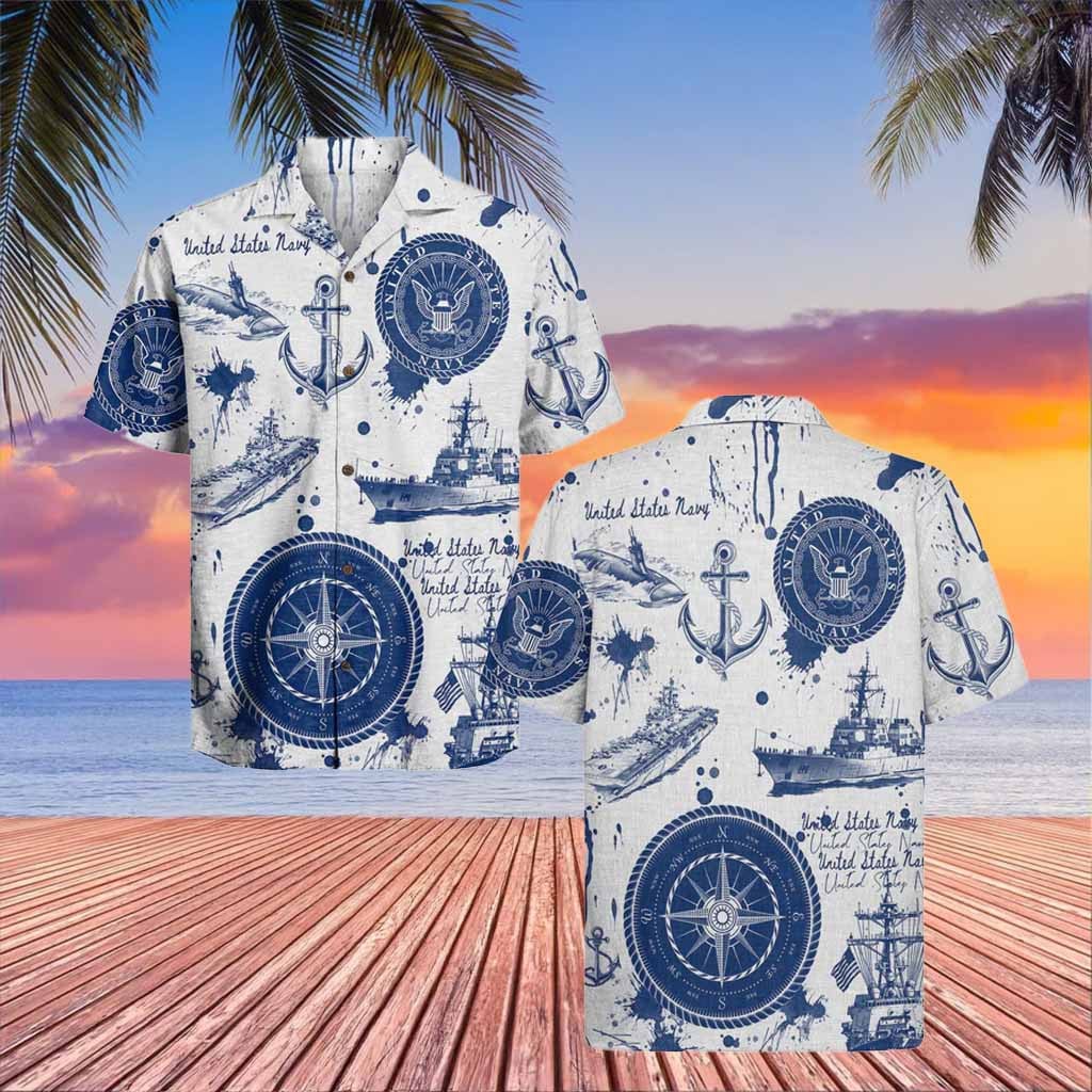 US Navy Hawaiian Shirt Aloha Shirt Veterans Day Memorial Apparel Ideas For Veterans