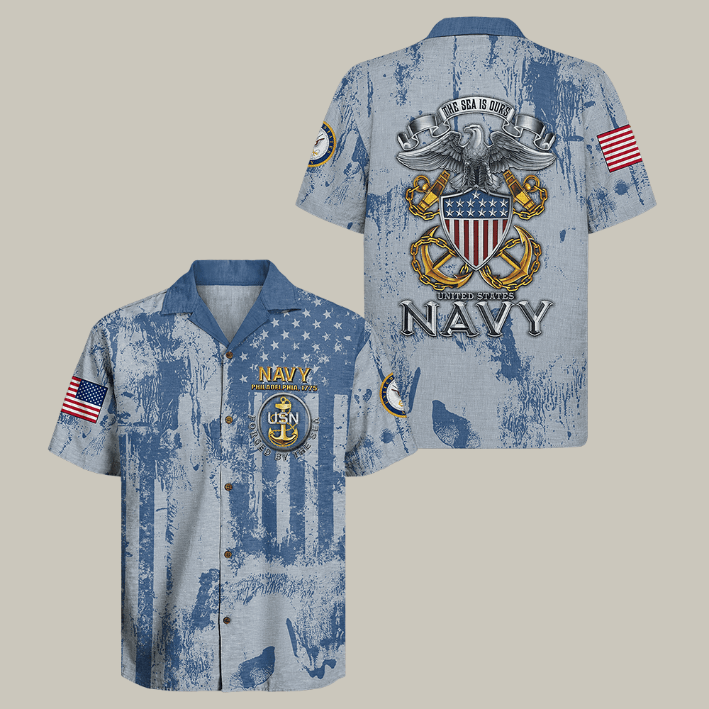 US Navy Hawaiian Shirt US Navy 250th Anniversary Military Appreciation Gift