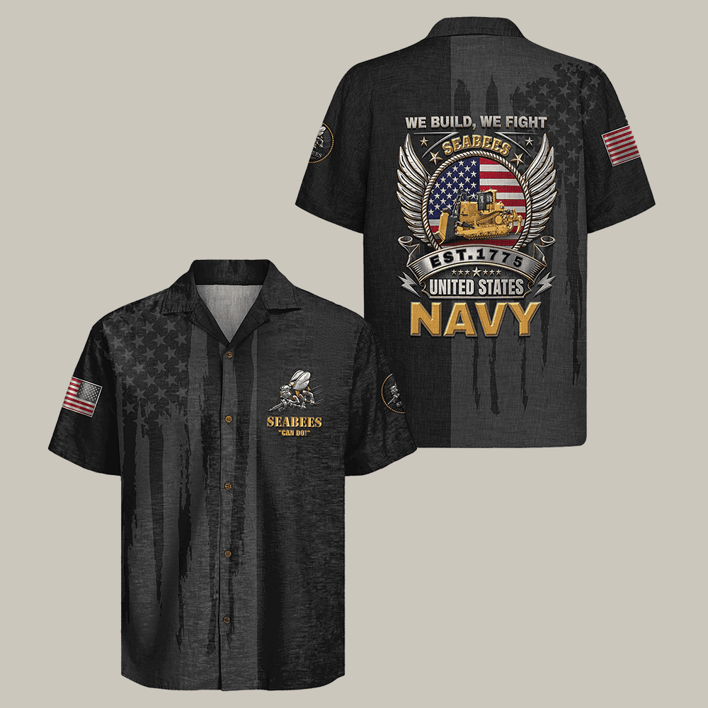 US Navy Seabees 250th Years Of Service Hawaiian Shirt Navy Veteran Clothes Best Gift For Him