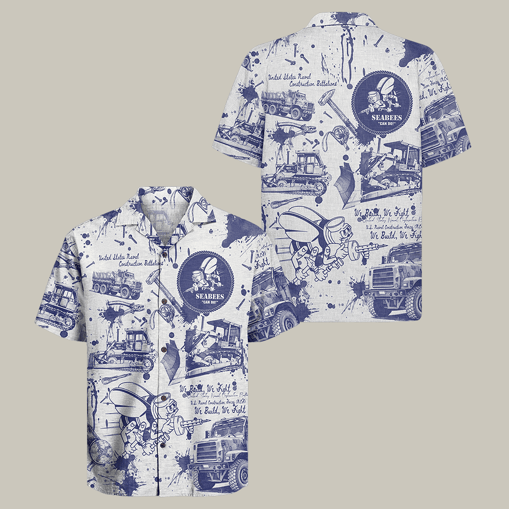US Navy Seabees 250th Years Of Service Hawaiian Shirt Patriotic Veteran Shirt Navy Veteran Gift