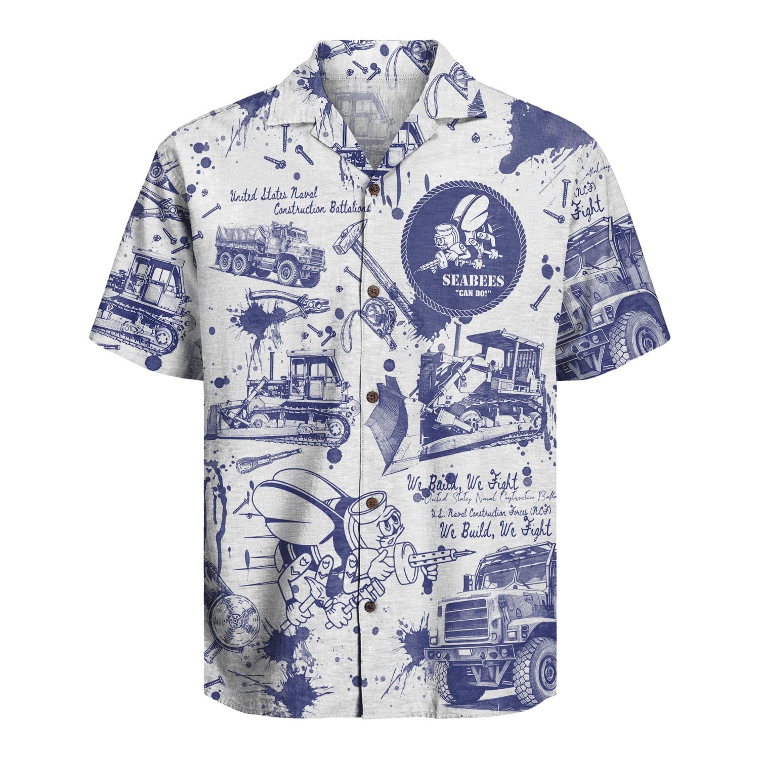 US Navy Seabees 250th Years Of Service Hawaiian Shirt Seabees Can Do Aloha Shirt Gifts For Navy