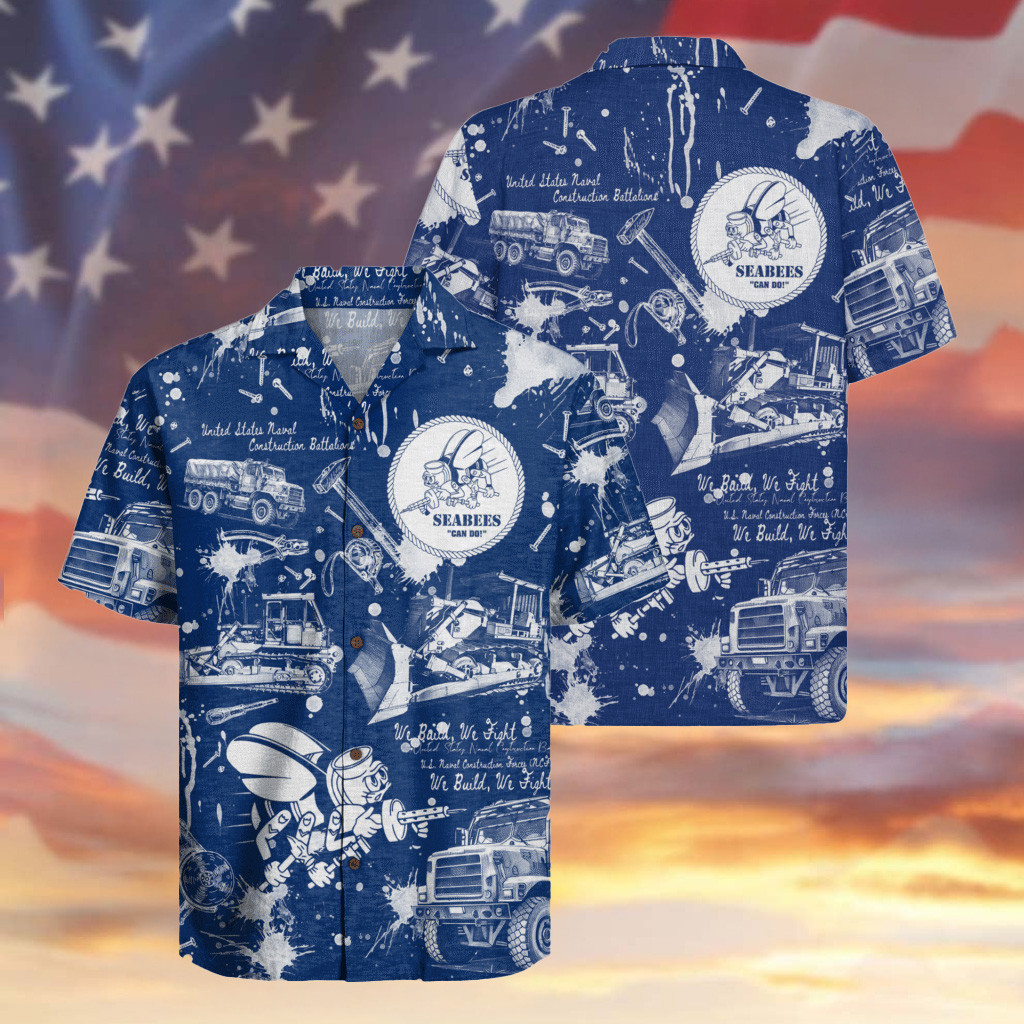 US Navy Seabees 250th Years Of Service Hawaiian Shirt Seabees Can Do Apparel Gifts For Men