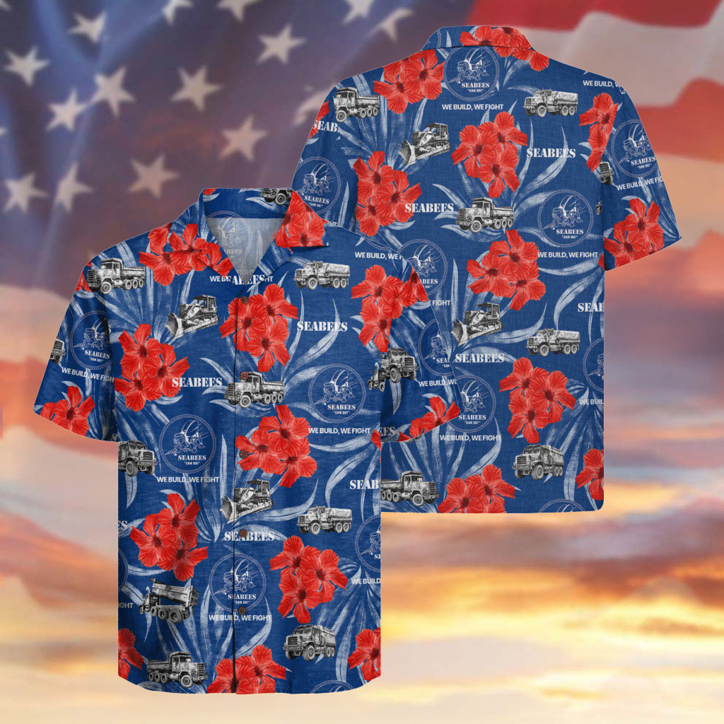 US Navy Seabees 250th Years Of Service Hawaiian Shirt We Build We Fight Apparel Gifts