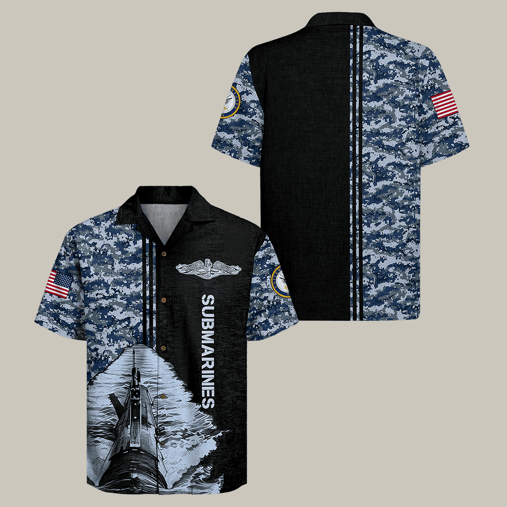 US Navy Submarine Hawaiian Shirt Navy 250Th Anniversary Shirt Gift Idea For Veteran