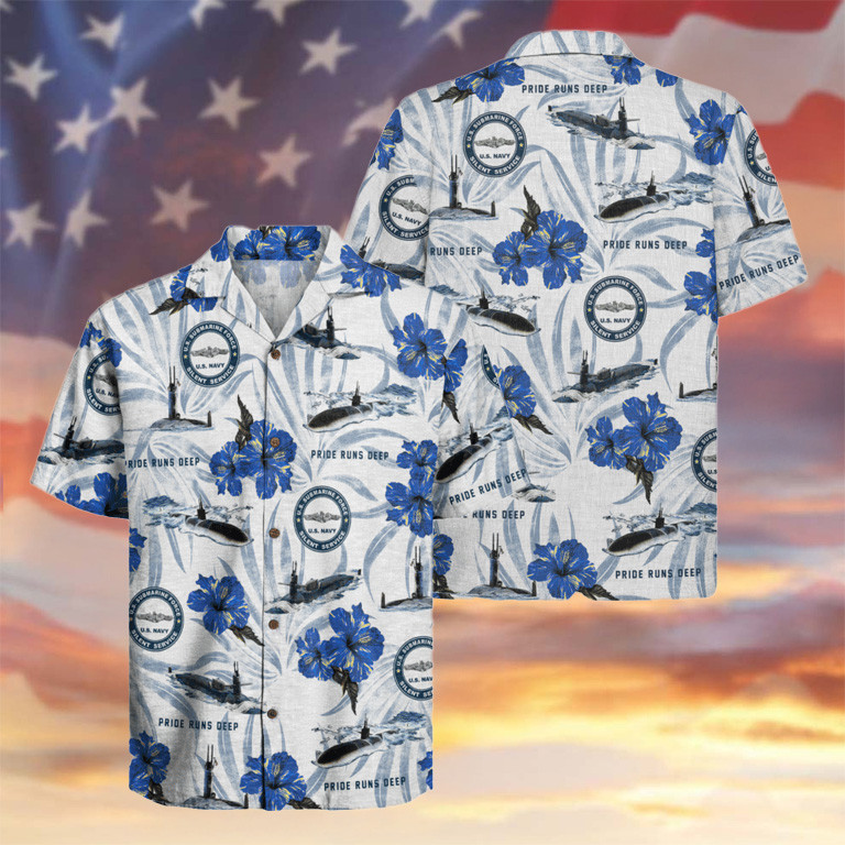 US Navy Submarine Hawaiian Shirt Pride Runs Deep Tropical Apparel Gifts For Navy Sailor
