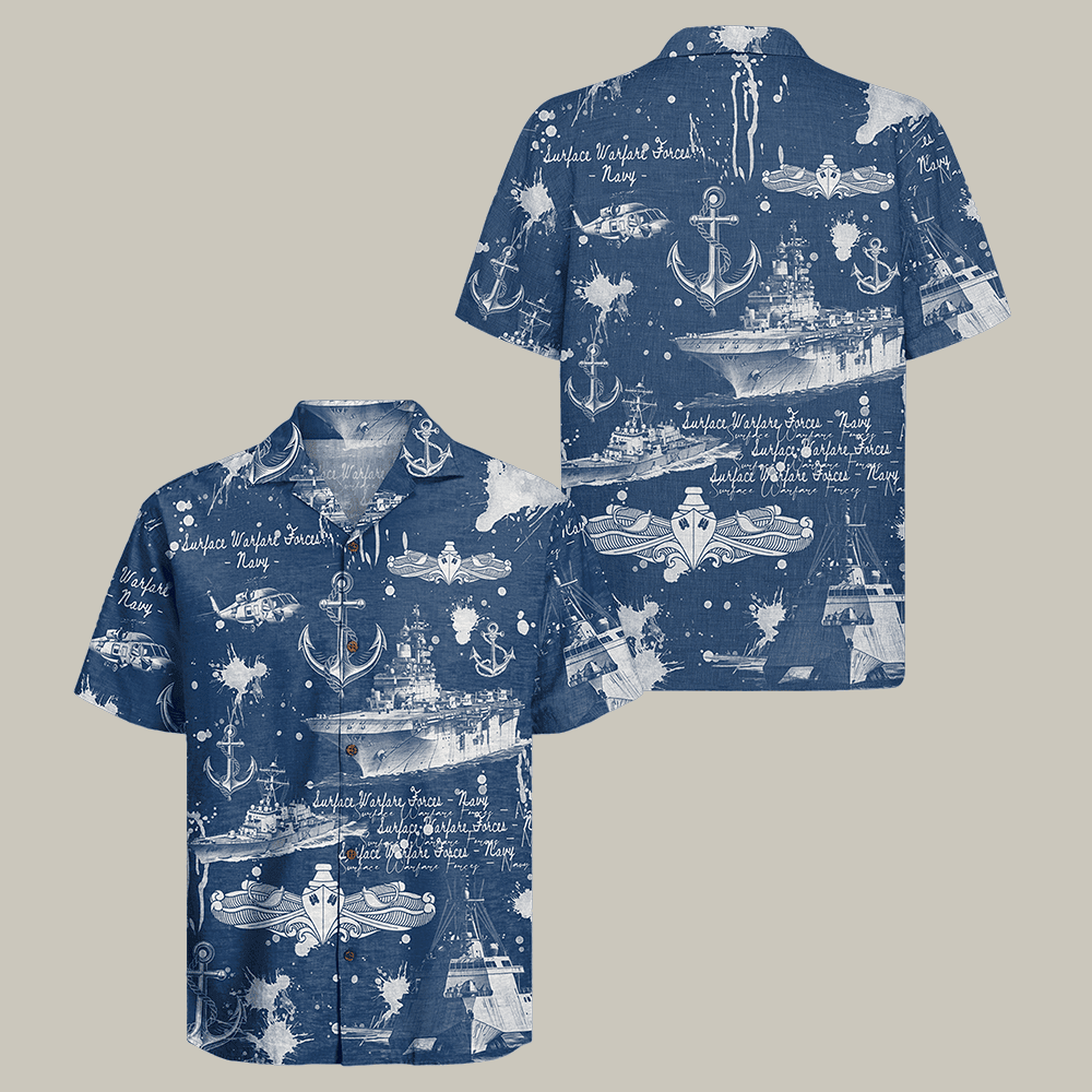 US Navy Surface Warfare Forces 250th Years Of Service Hawaiian Shirt Run Silent Run Deep Shirt