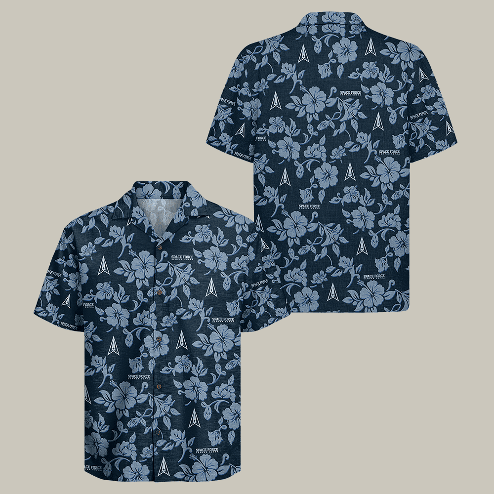 US Space Force Hawaiian Shirt US Space Force Semper Supra Shirt Patriotic USSF Gift Idea