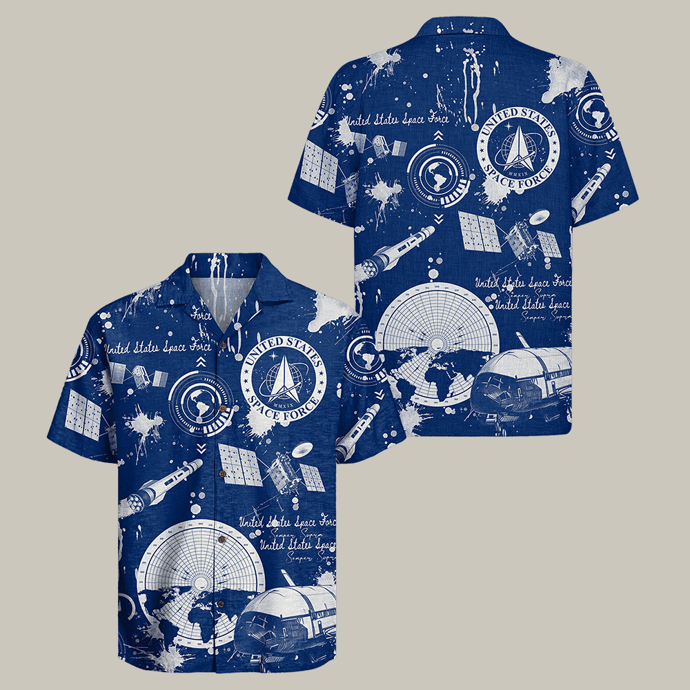 US Space Force Hawaiian Shirt USSF Semper Supra Shirt Air Force Veteran Gift