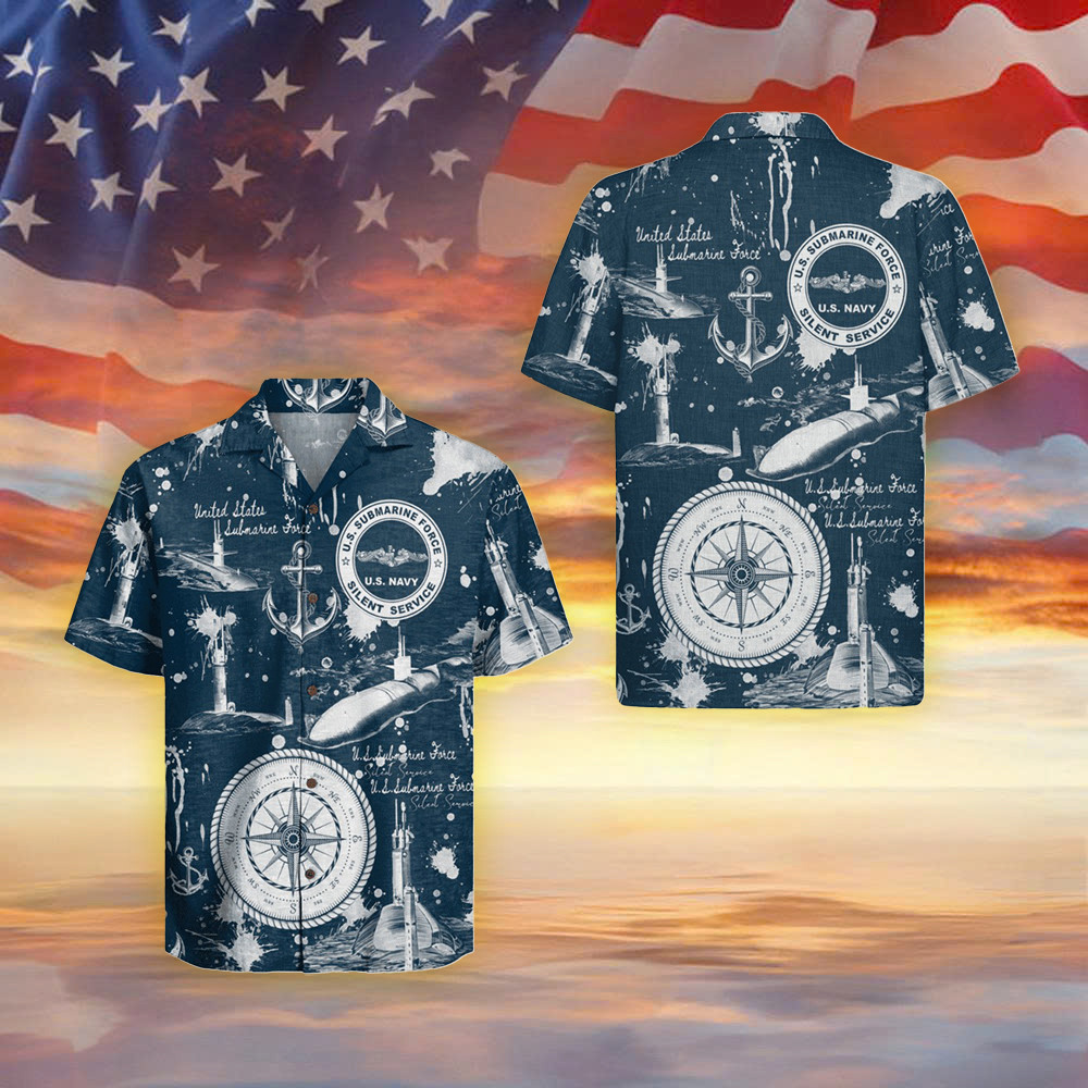 US Submarine Force Silent Service Hawaiian Shirt US Navy Merch Gifts For Navy Veterans