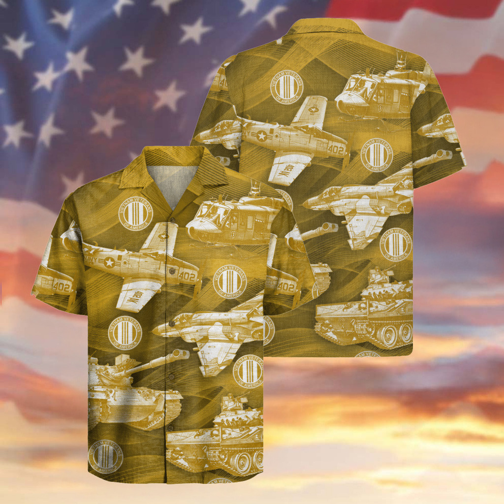 US Vietnam Veteran Hawaiian Shirt Aircraft And Tanks Aloha Shirt Best Gifts For Veterans