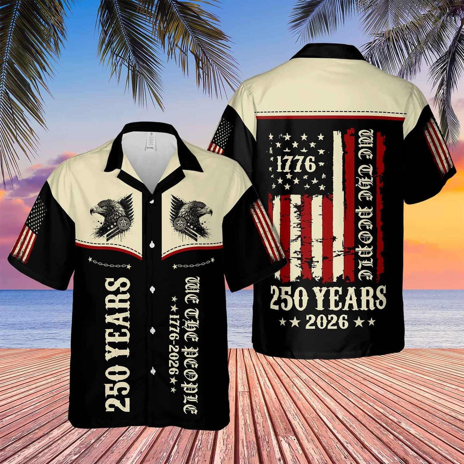USA 250 Years 1776 2026 We The People Hawaiian Shirt Independence Day Clothes Patriotic Gift