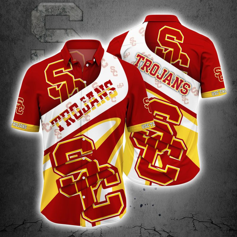 Usc Trojans Ncaa Hawaiian Shirt Tropical Aloha Button Up