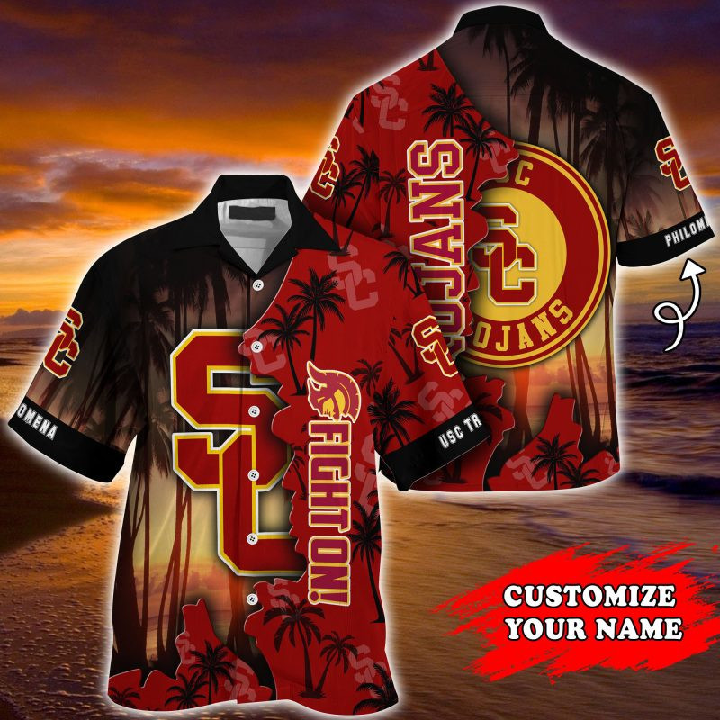 Usc Trojans Ncaa Personalized Summer Hawaiian Shirt Tropical Aloha Button Up
