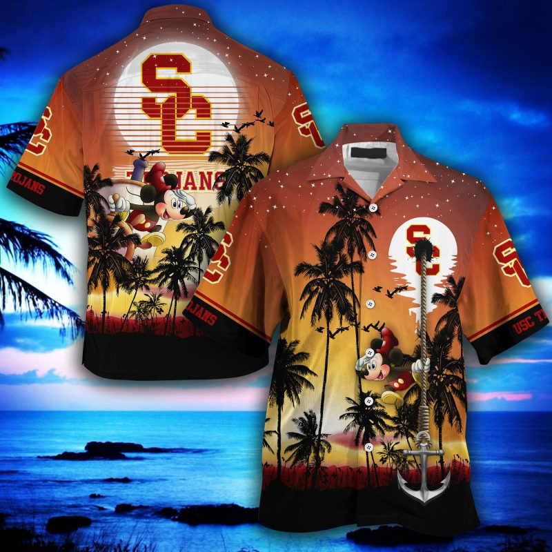 Usc Trojans Ncaa Summer Hawaiian Shirt Tropical Aloha Button Up