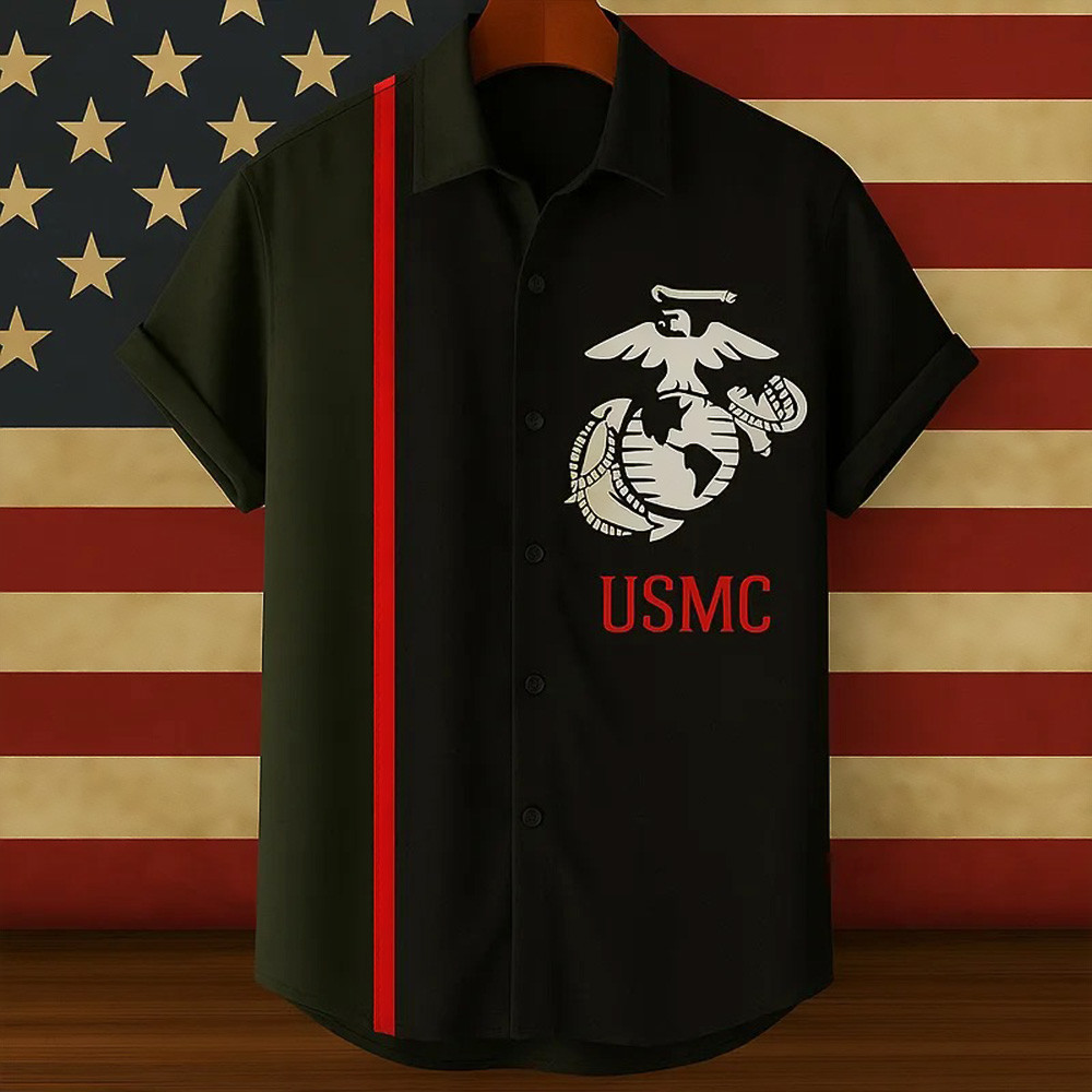 USMC 250th Anniversary Hawaiian Shirt Marine Corps Cool Veterans Day Gift Ideas
