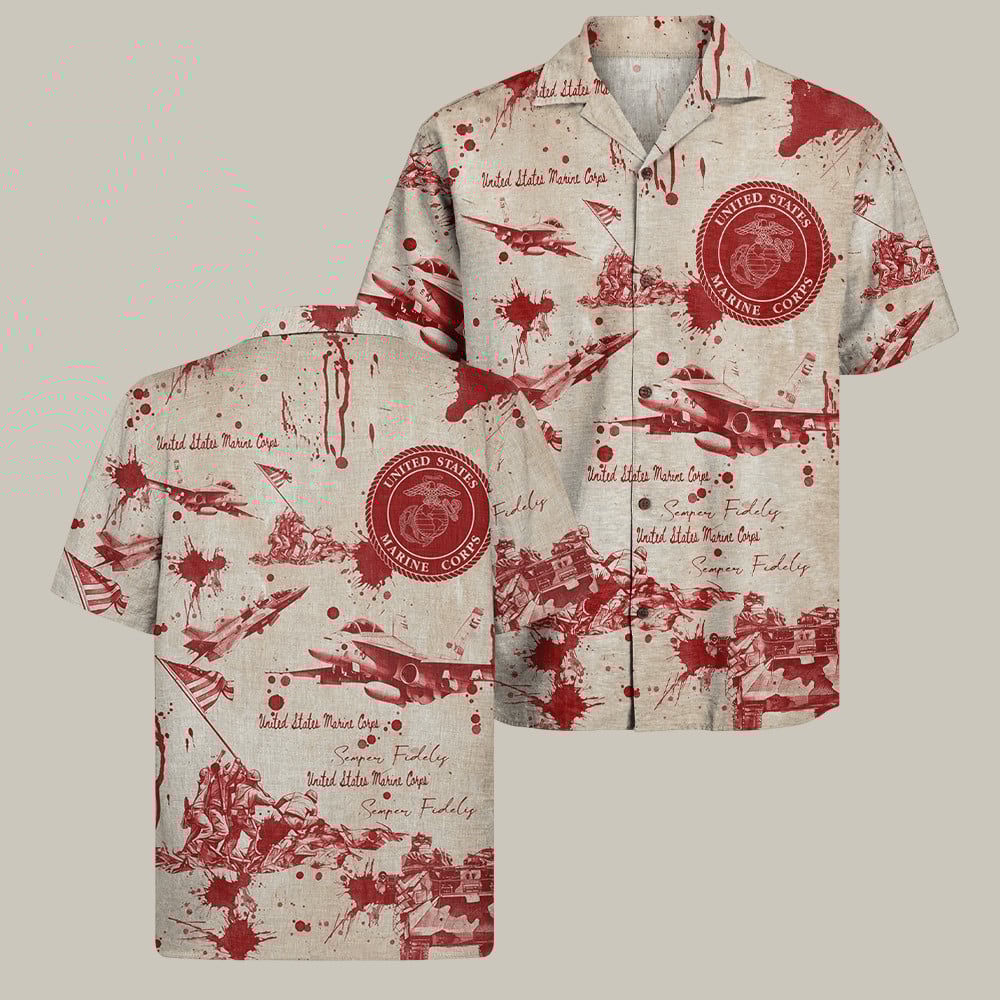 USMC 250th Anniversary Hawaiian Shirt Semper Fidelis Veteran Merch Usmc Gift Ideas
