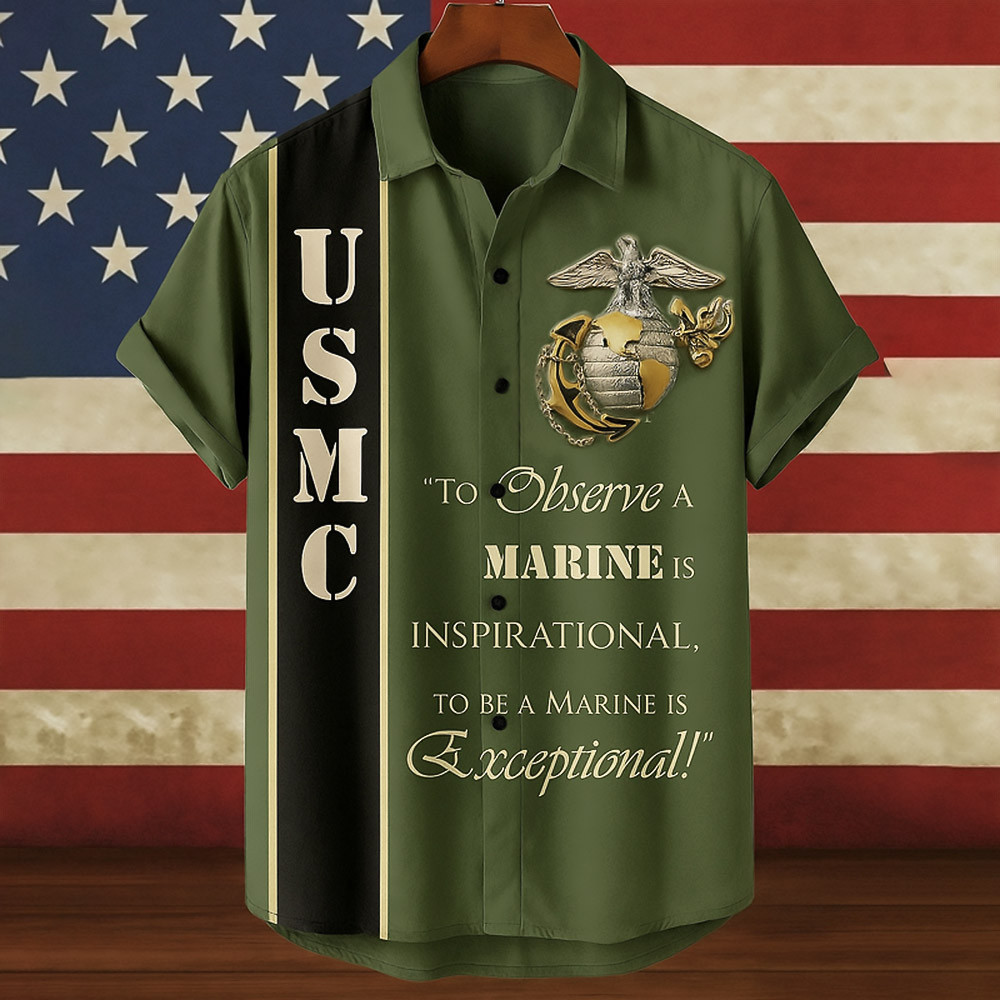 USMC 250th Anniversary Hawaiian Shirt To Observe A Marine Is Inspirational Veteran Gifts