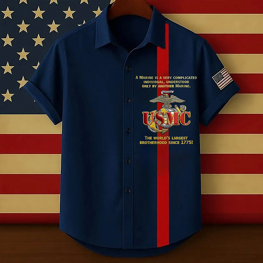USMC A Marine Is Complicated Hawaiian Shirt Largest Brotherhood Since 1775 Marine Corps Gifts