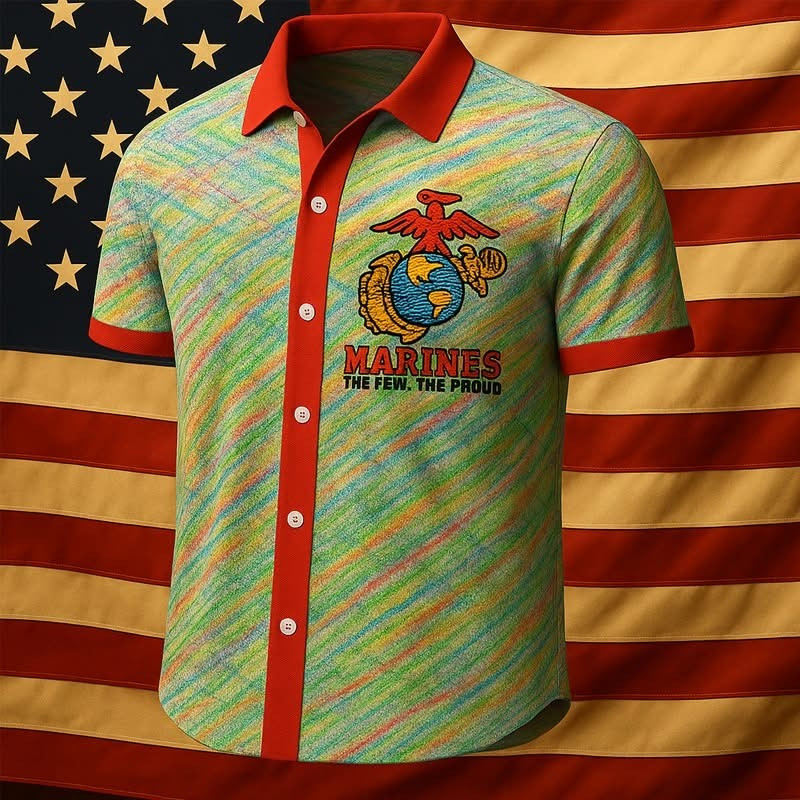USMC Crayon Eaters Hawaiian Shirt Marines The Few The Proud Marine Corps Clothing
