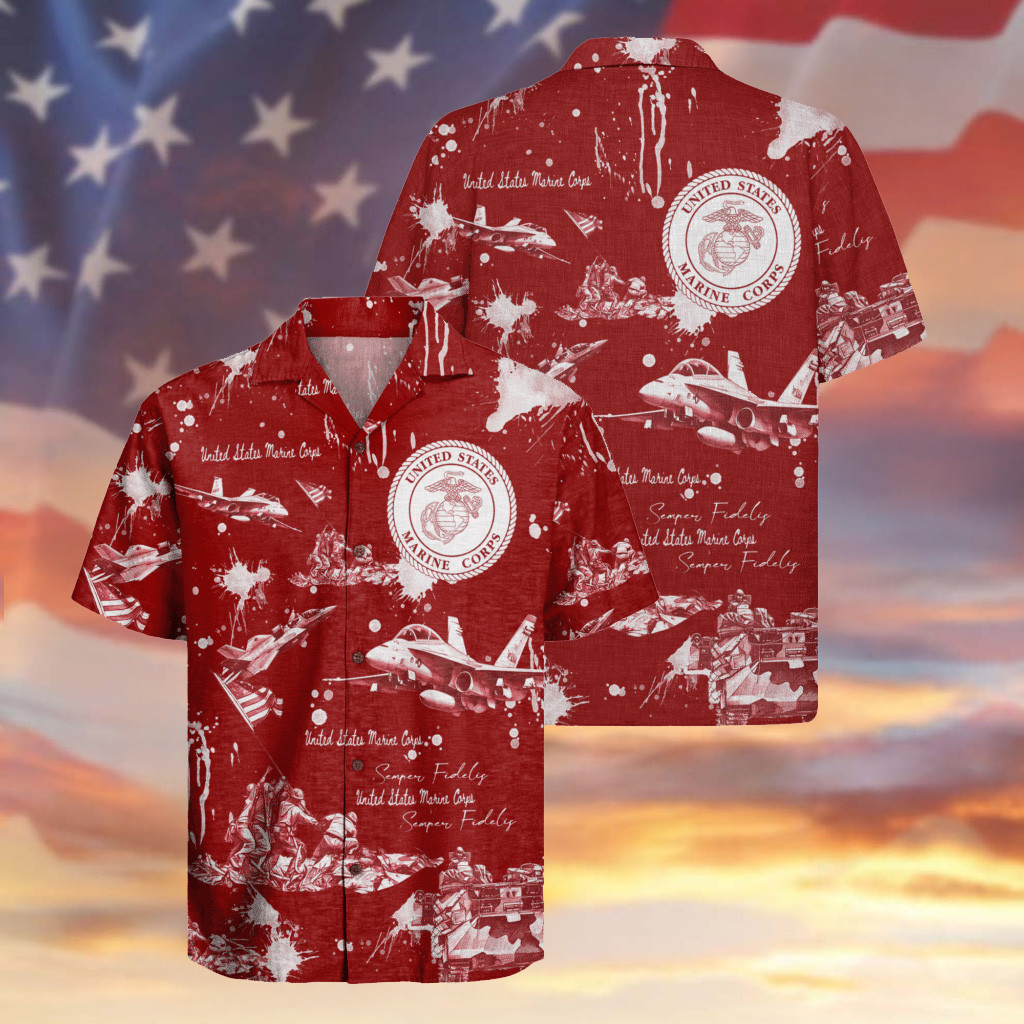 USMC Hawaiian Shirt 250th Anniversary Warship USA Flag Clothes Military Gifts For Veterans
