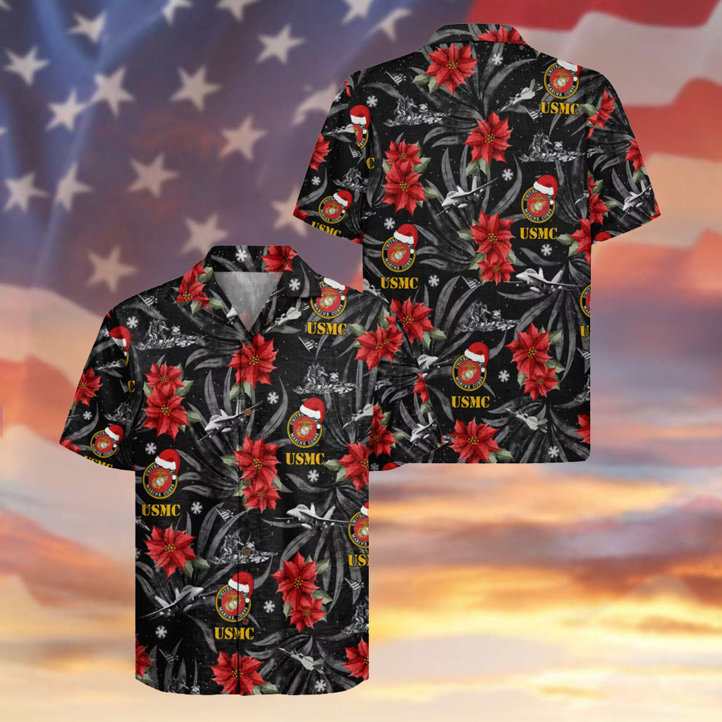 USMC Veteran Hawaiian Shirt 250th Anniversary Proud Military Clothes Christmas Gifts For Him