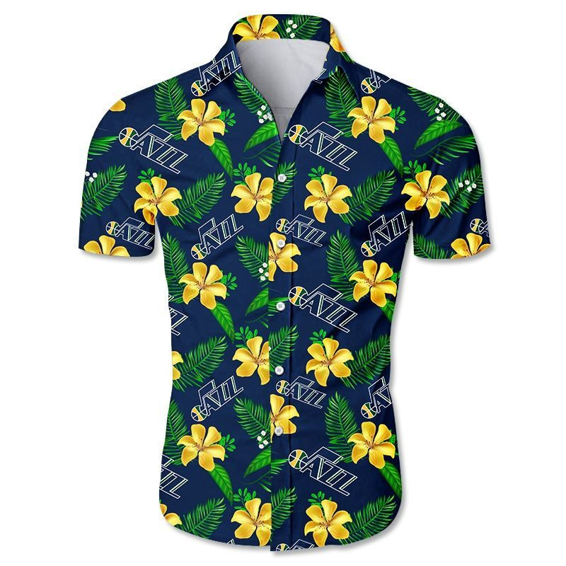 Utah Jazz Hawaiian Shirt Tropical Aloha Button Up