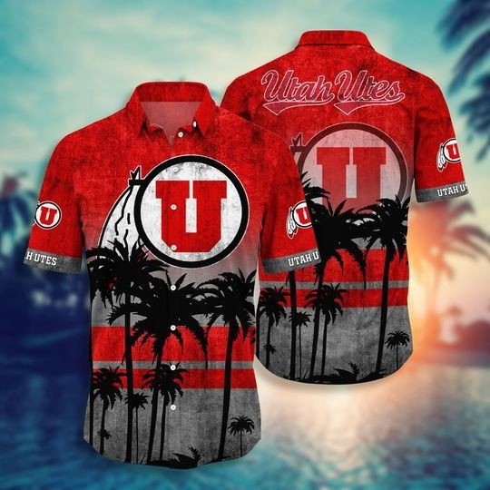 Utah Utes Hawaiian Shirt Tropical Aloha Button Up