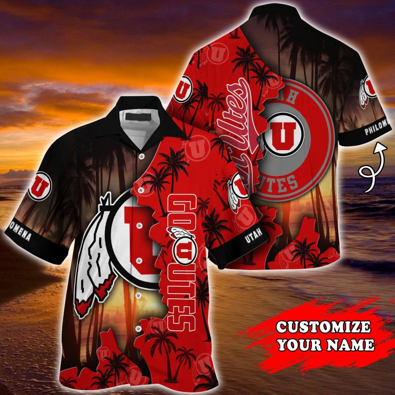 Utah Utes Ncaa Personalized Summer Hawaiian Shirt Tropical Aloha Button Up