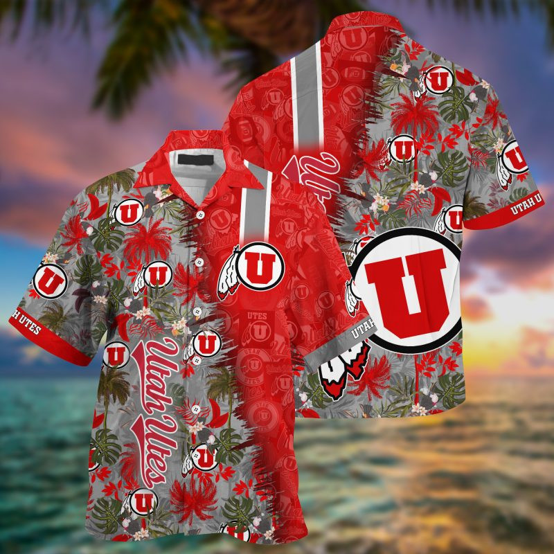 Utah Utes Ncaa Summer Hawaiian Shirt Tropical Aloha Button Up