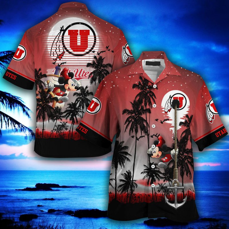 Utah Utes Ncaa Summer Hawaiian Shirt Tropical Aloha Button Up
