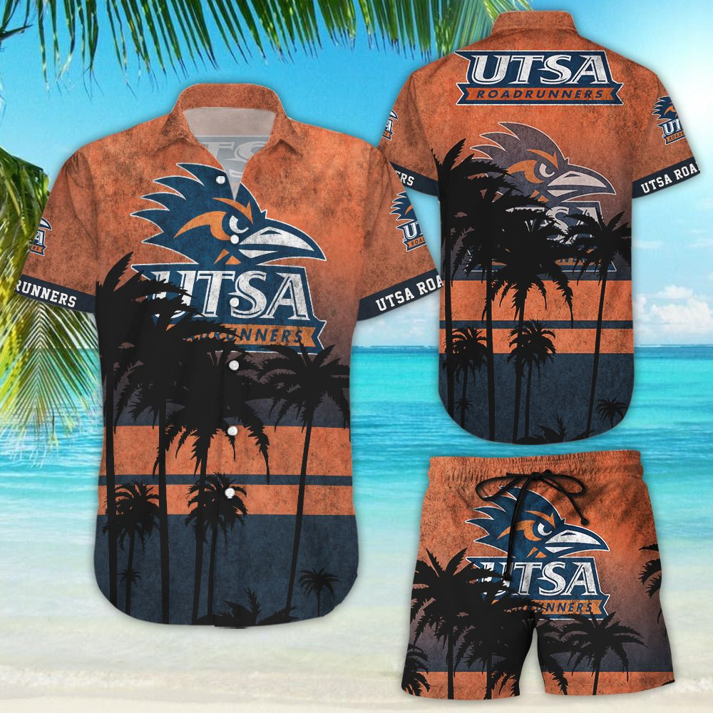 Utsa Roadrunners Hawaiian Shirt Tropical Aloha Button Up