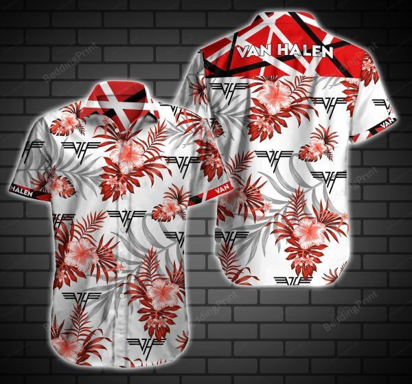 Van Halen Hawaiian Shirt Tropical Aloha Button Up